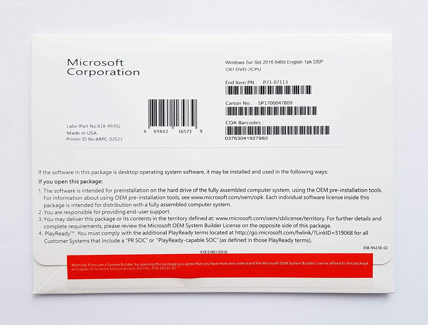 Microsoft Windows Svr Std 2016 64bit Eng - IT-Solution